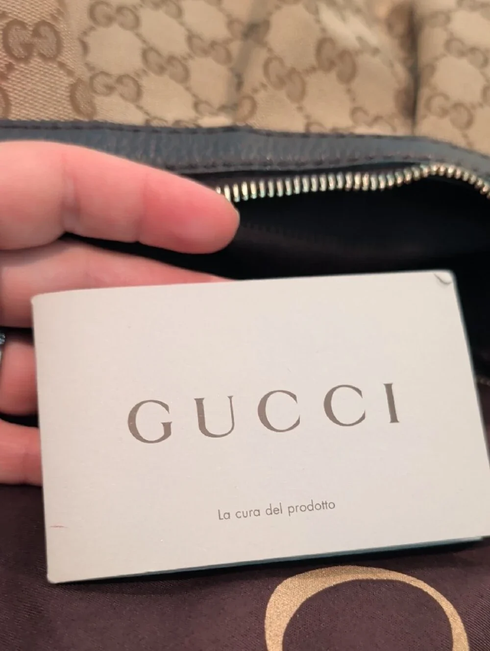 Gucci Brown GG Canvas Pleated Shoulder Bag